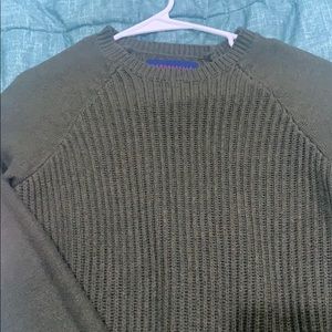 Cropped Army Green Sweater